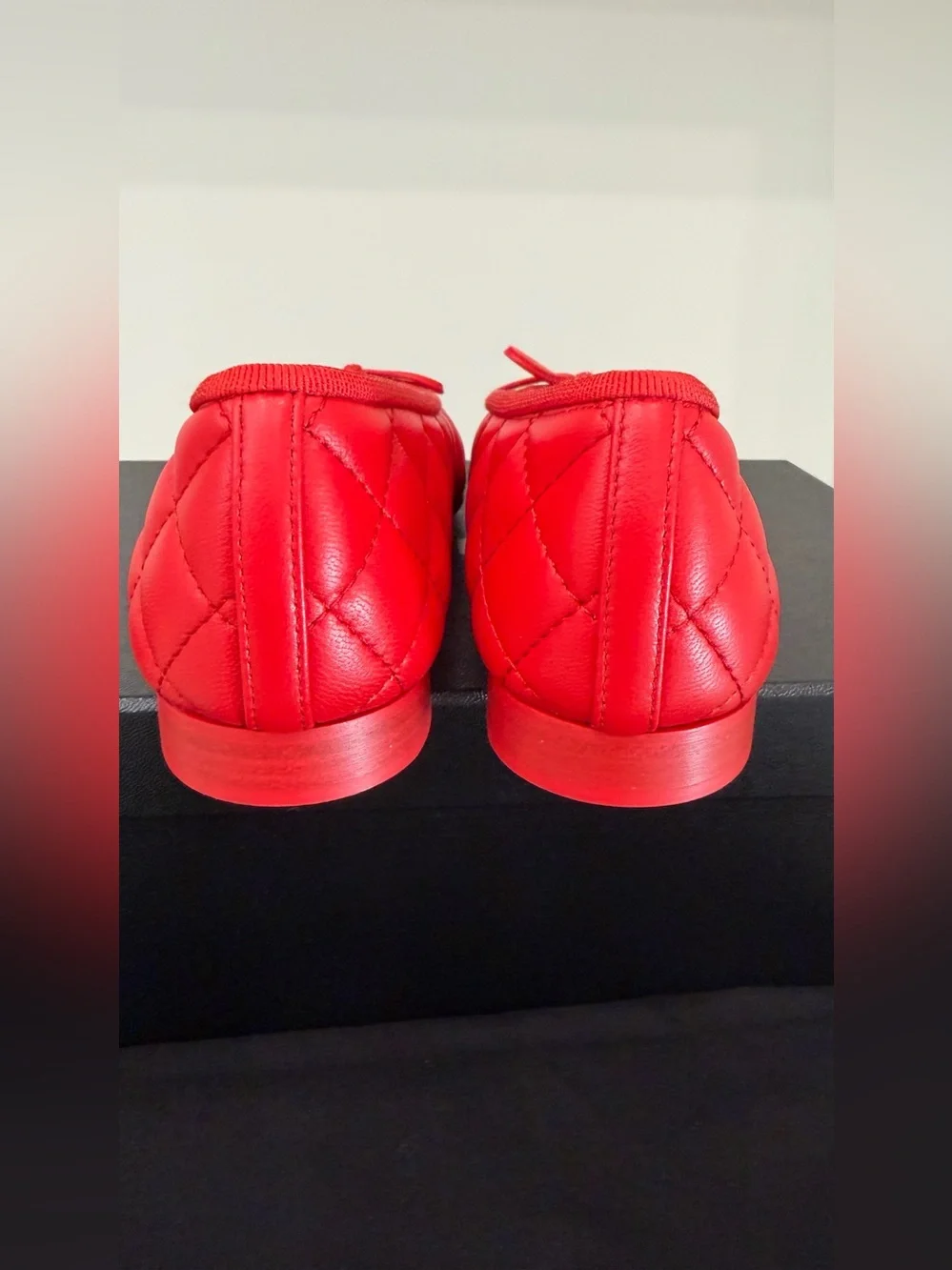 Chanel Quilted Ballet Flats in Bright Red, Size 36.5 (Brand New)